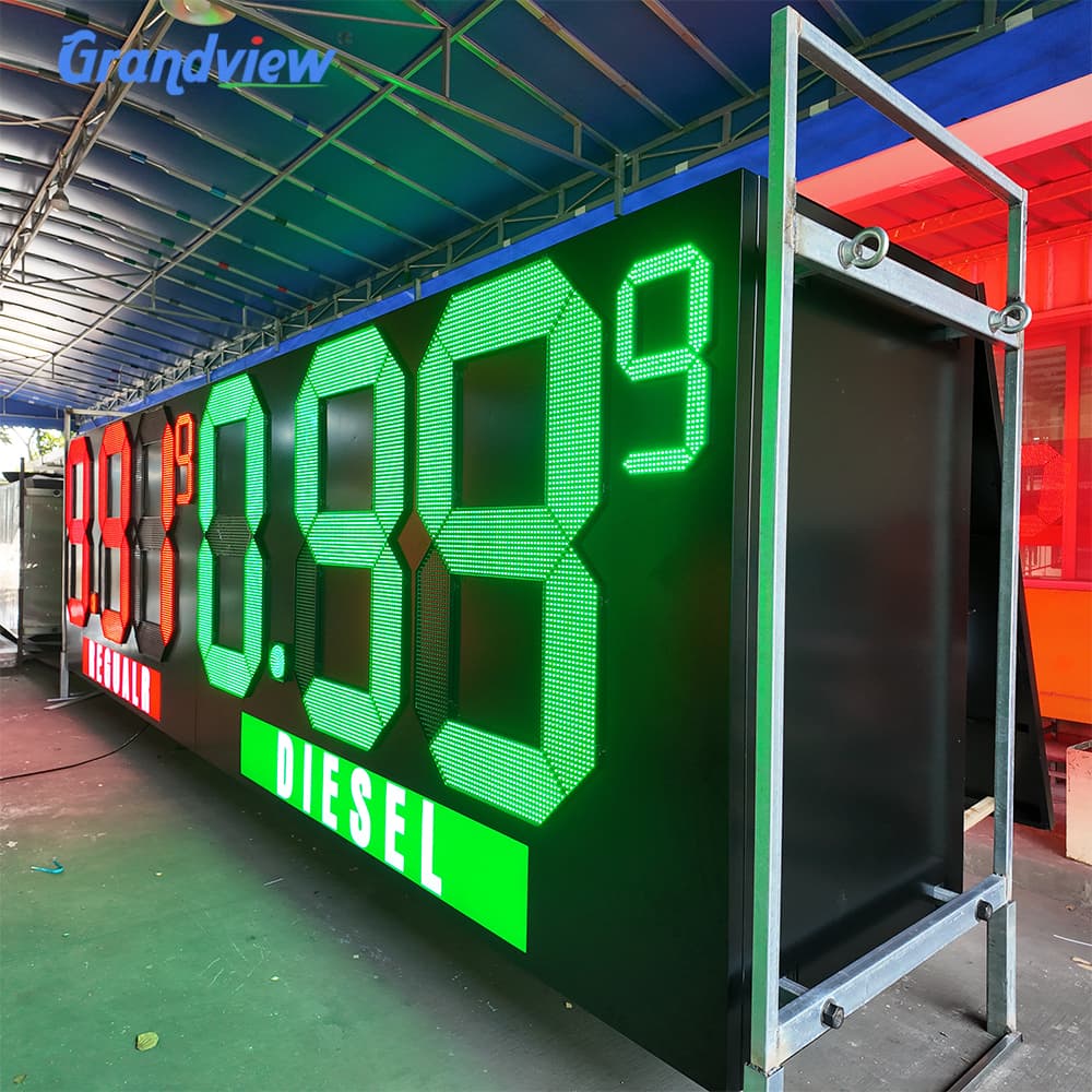 LED digital gas price sign structure