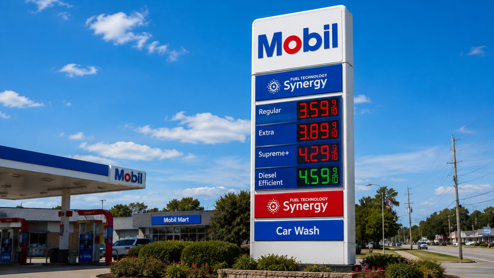 Chevron and Shell pylon sign project