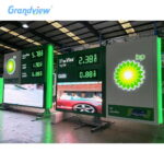 gas station canopy sign with brand logo