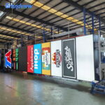 gas station pylon sign with LED gas price display