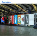 gas station pylon sign with LED gas price display