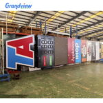 gas station pylon sign with LED fuel price display