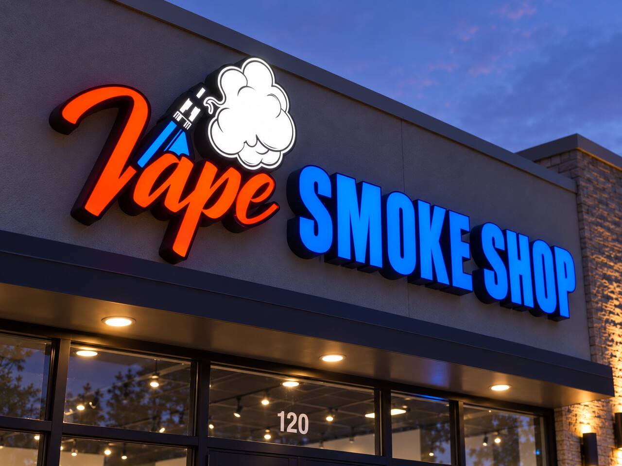 Custom illuminated channel letters installed on a commercial storefront