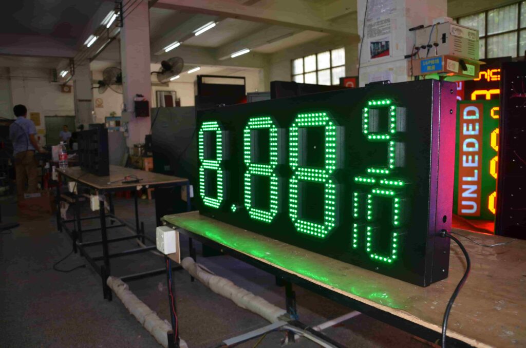 Different LED digit sizes for gas station price displays