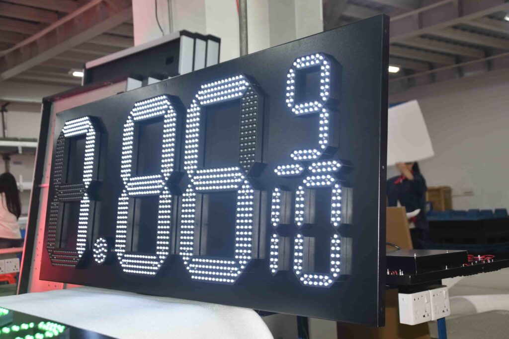Different LED digit sizes for gas station price displays