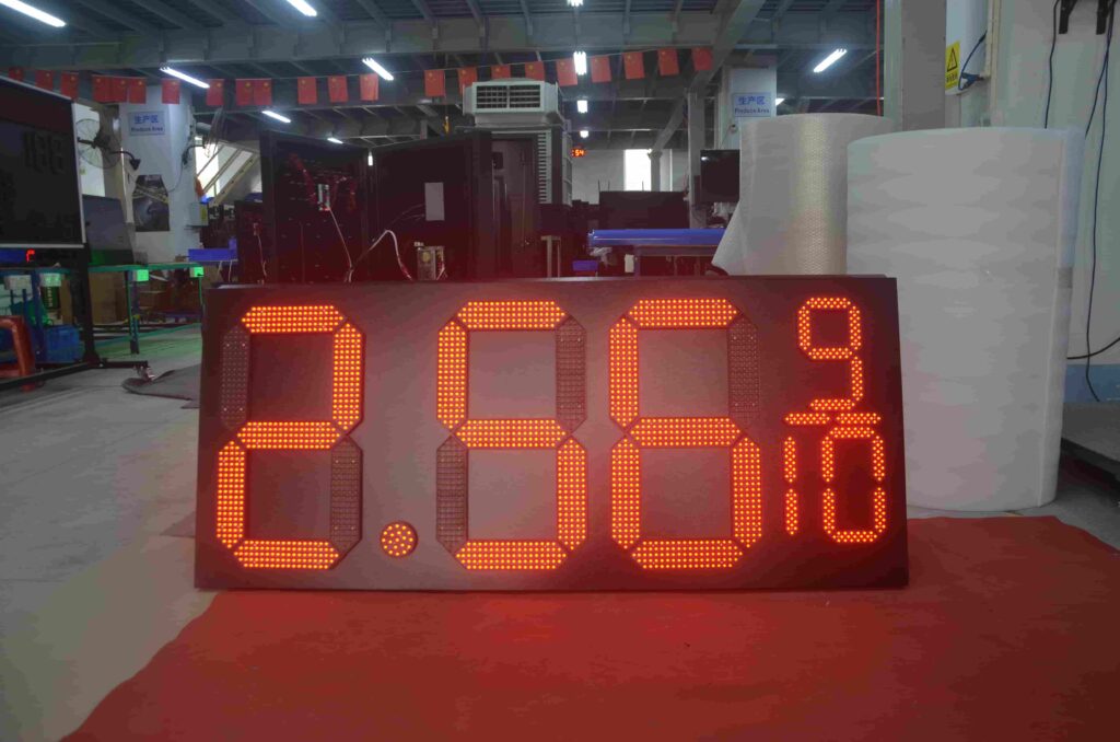 Different LED digit sizes for gas station price displays