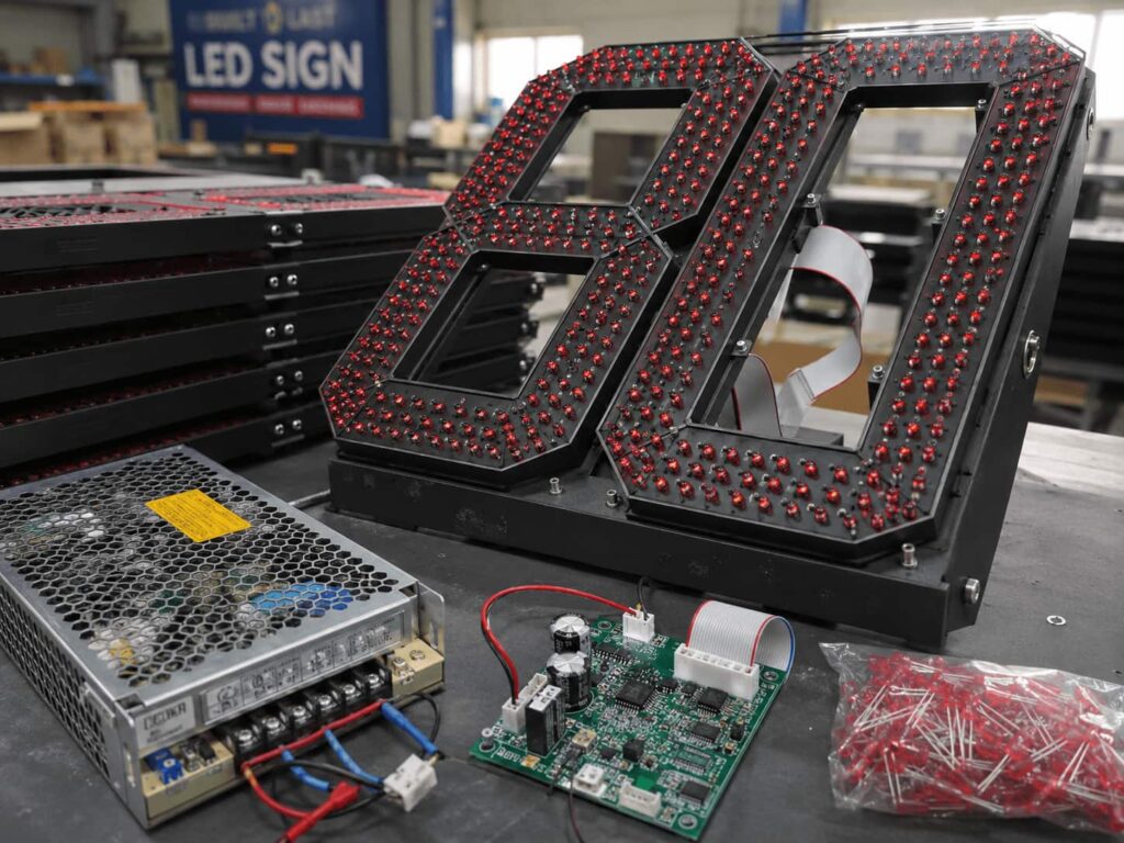 LED digit modules for gas station price signs