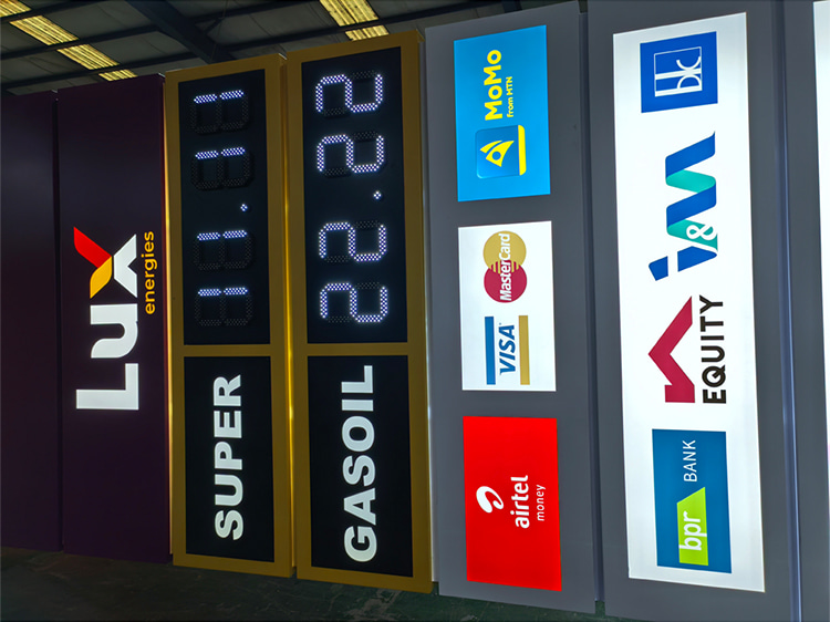 custom LED gas price sign module and cabinet details