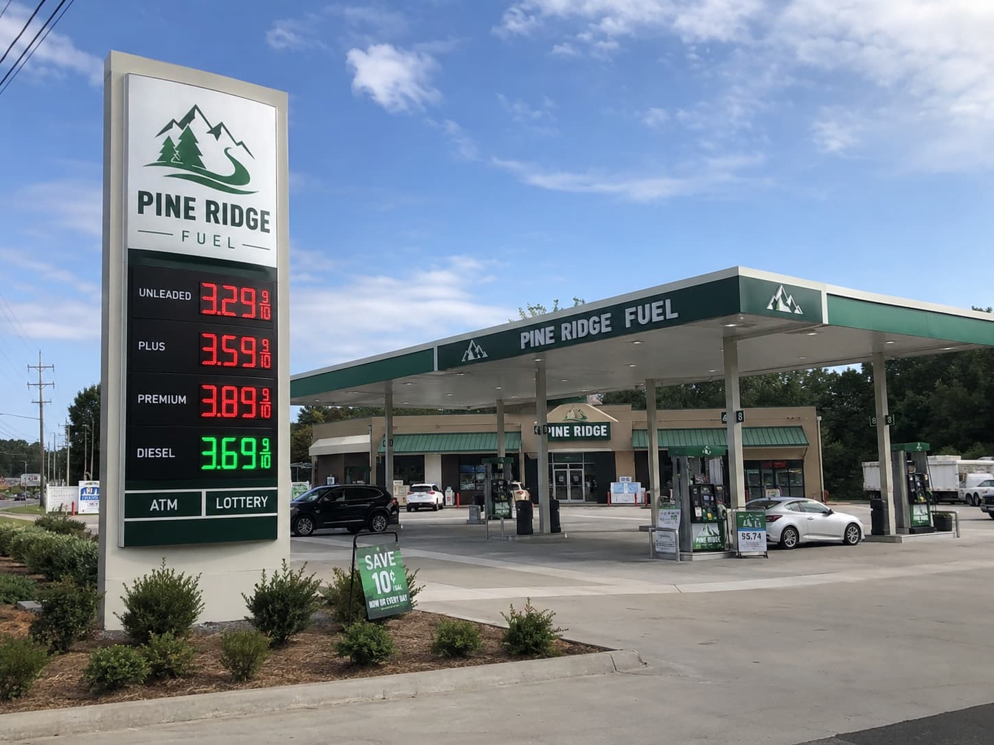 custom service station signs for gas station branding project