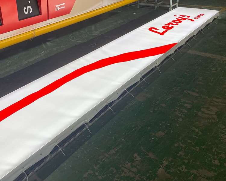 Aluminum fascia panels for fuel station canopy branding