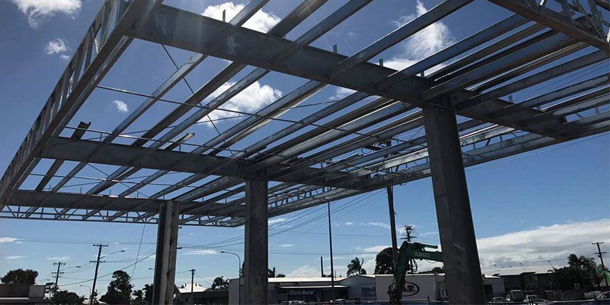structural steel framework for gas station canopy fabrication