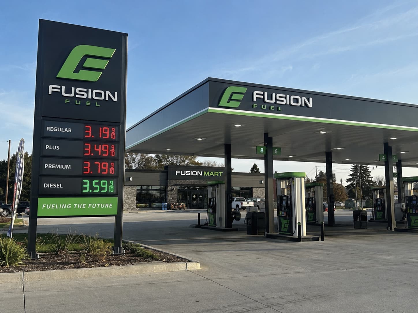 gas station logo signs and LED price signs for fuel station branding
