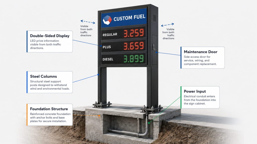 gas station price sign installation guide