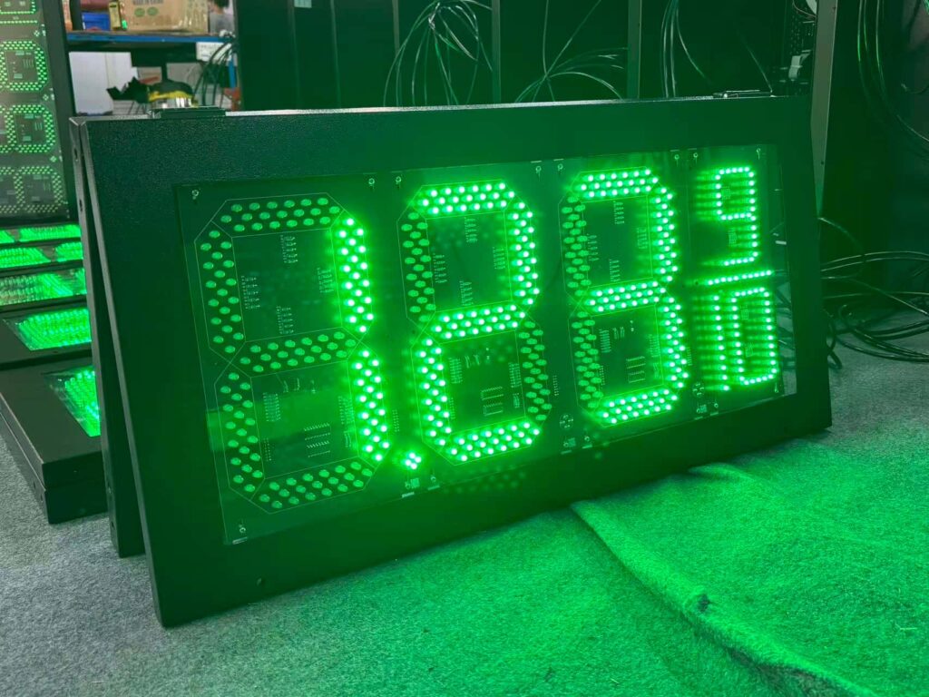 Different LED digit sizes for gas station price displays
