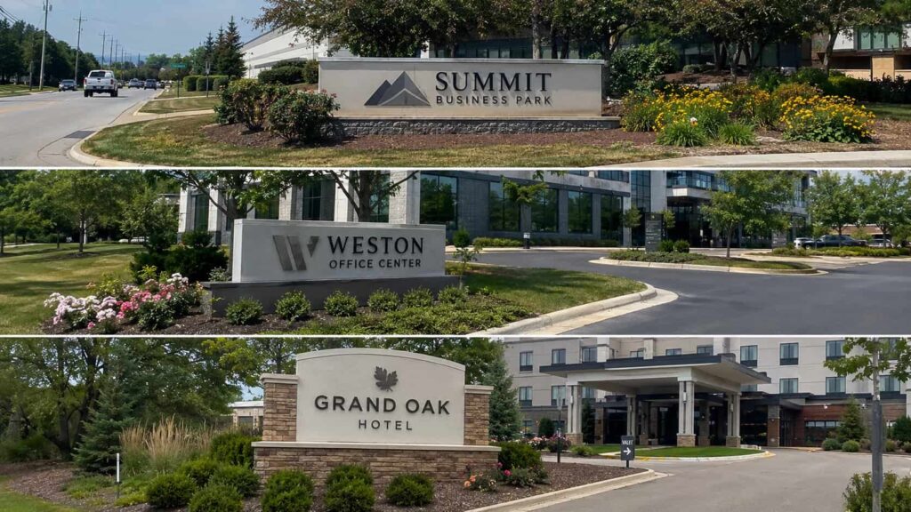 monument sign for commercial property entrance