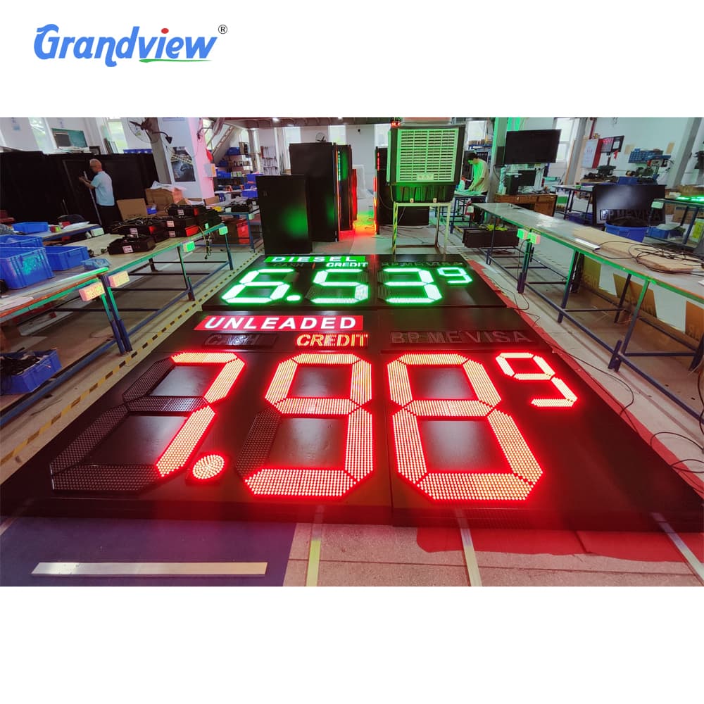 Factory-produced LED gas price display