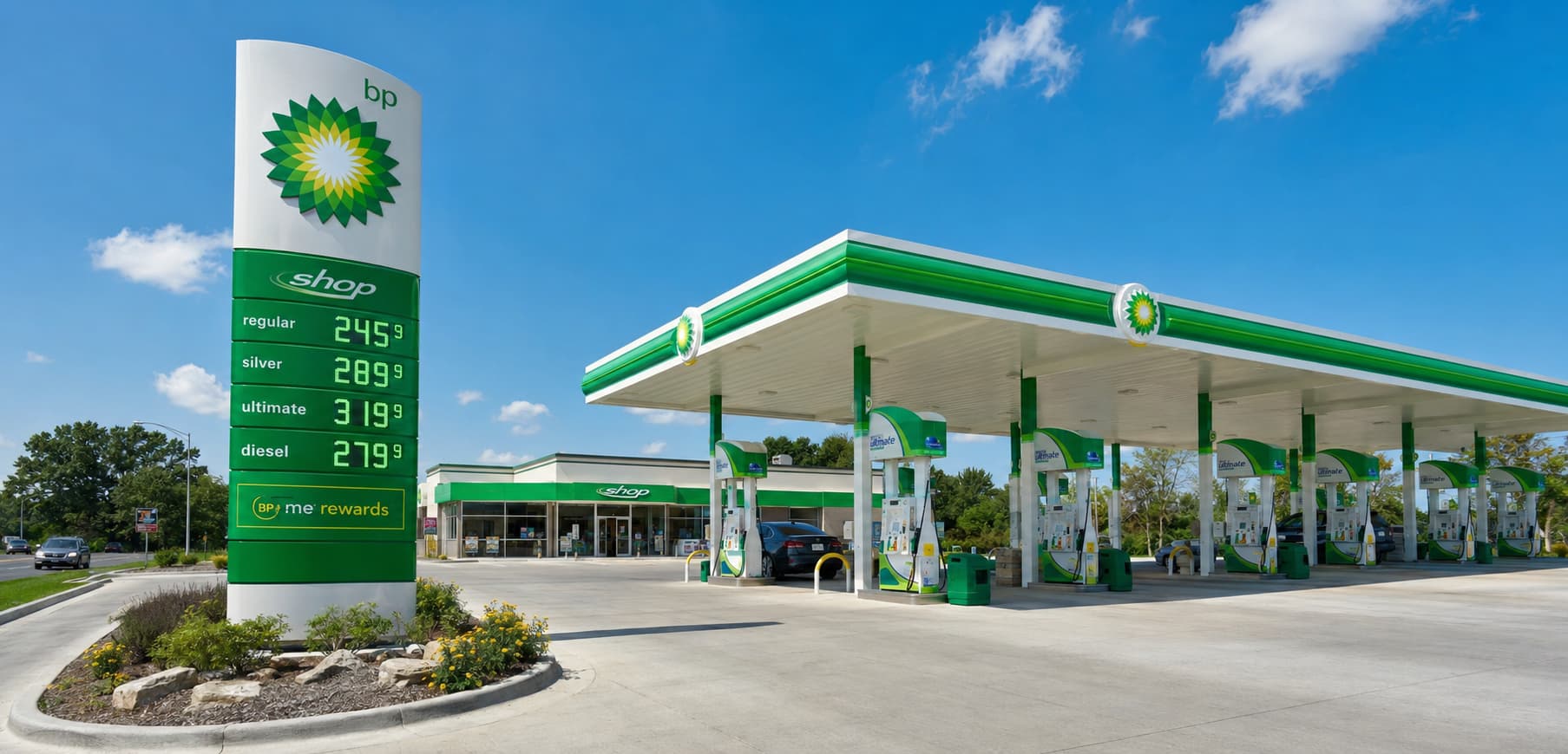 Complete gas station signage branding project