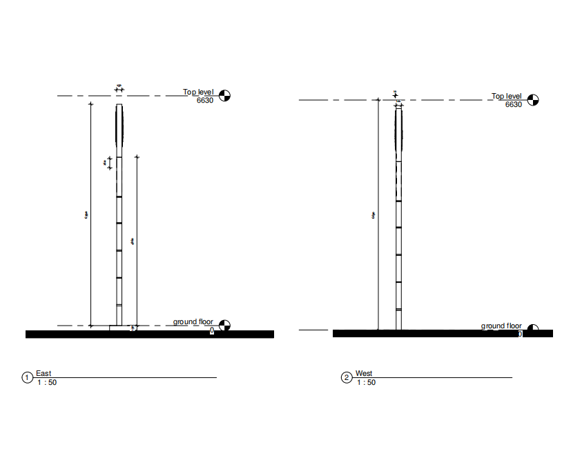 Side elevation drawing of BF Petroleum custom pylon sign