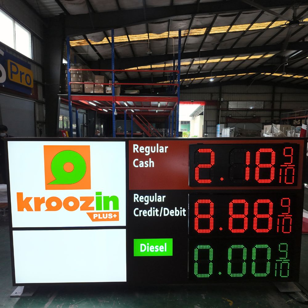 Roadside pylon LED gas price sign project