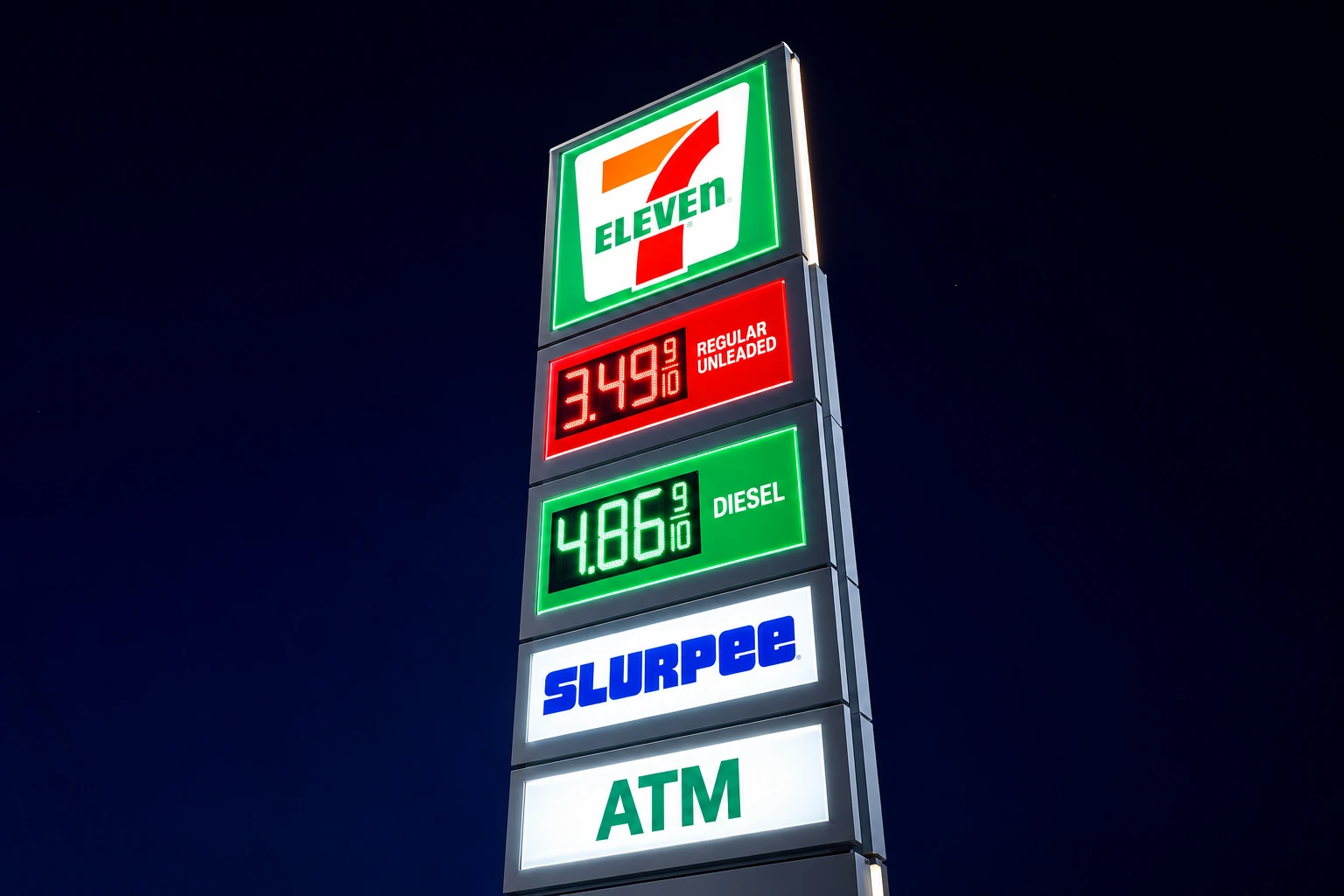 Roadside LED gas price sign installation