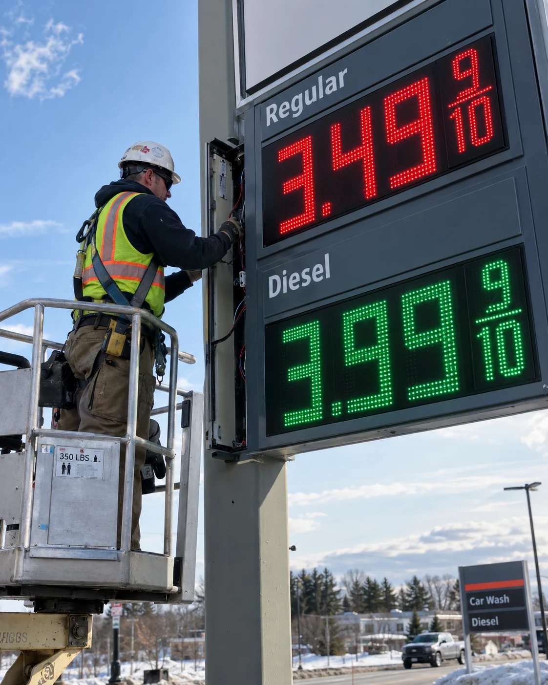 Surface mount LED gas price sign retrofit