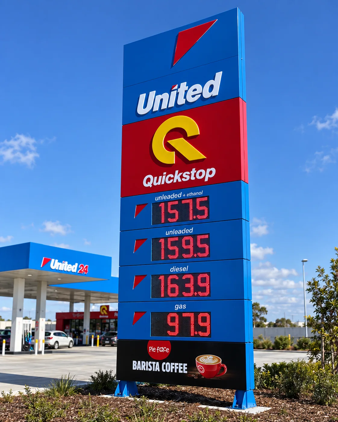 Large format electronic fuel price display