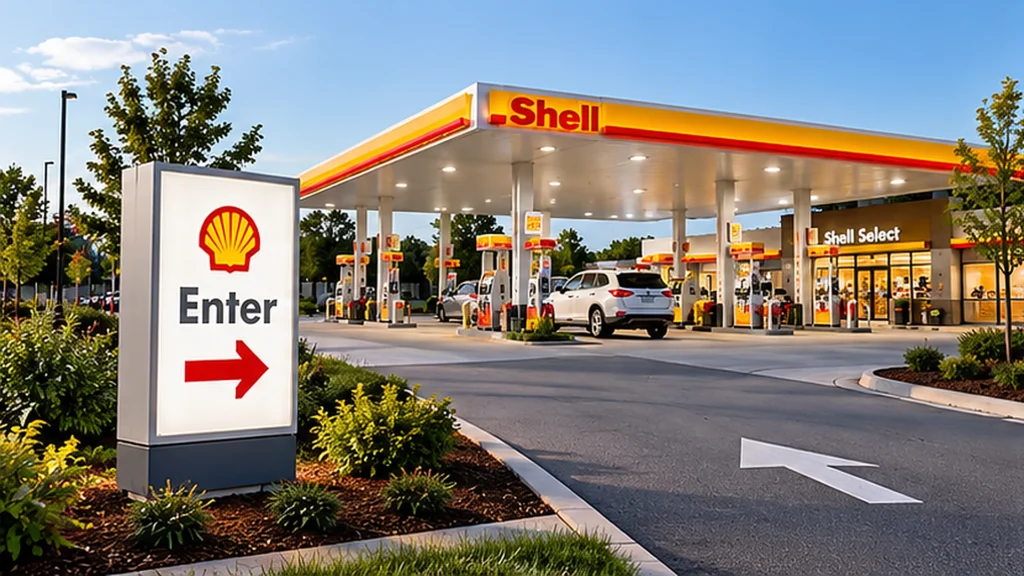 shell-gas-station-entrance-directional-sign